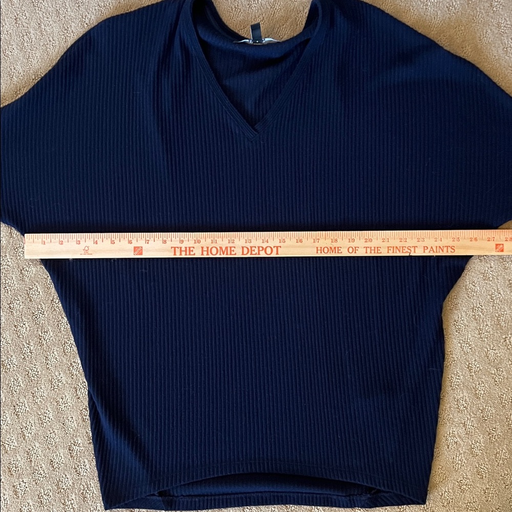 NEW White House Black Market Navy Blue Ribbed Dolman Tunic - Picture 5 of 7